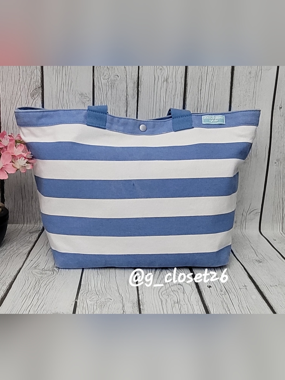 Dolce & Gabbana Striped Canvas Tote Bag - Casual Summer Shopper